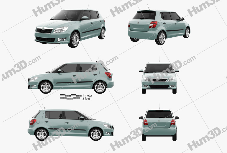 Skoda Fabia 2013 Blueprint Template