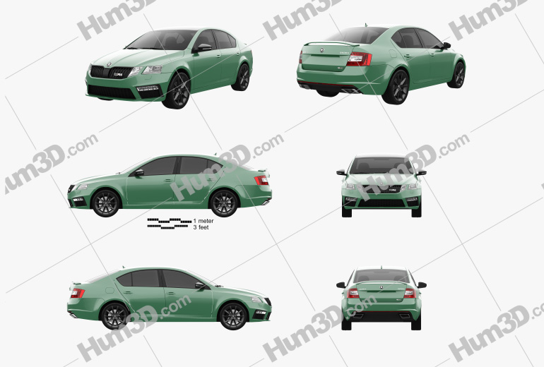 Skoda Octavia RS liftback 2020 Blueprint Template