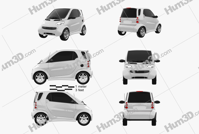 Smart Fortwo 1998 Blueprint Template