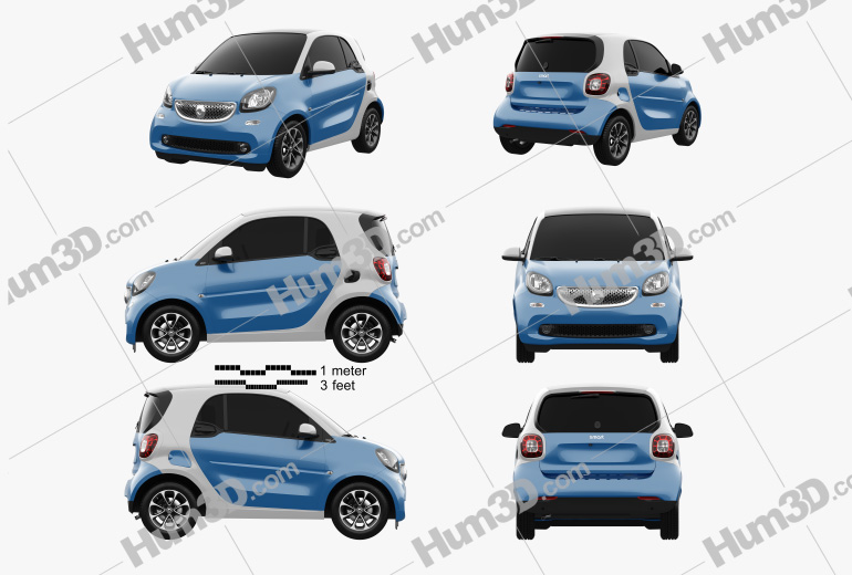 Smart Fortwo 2017 Blueprint Template