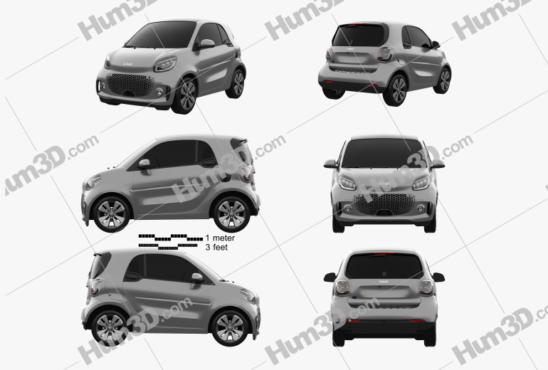Smart ForTwo EQ Prime coupe 2022 Blueprint Template
