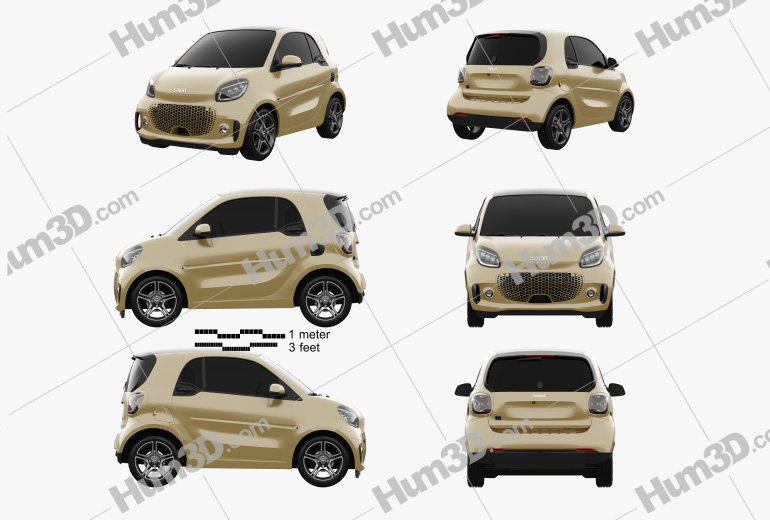 Smart ForTwo EQ Pulse coupe 2022 Blueprint Template