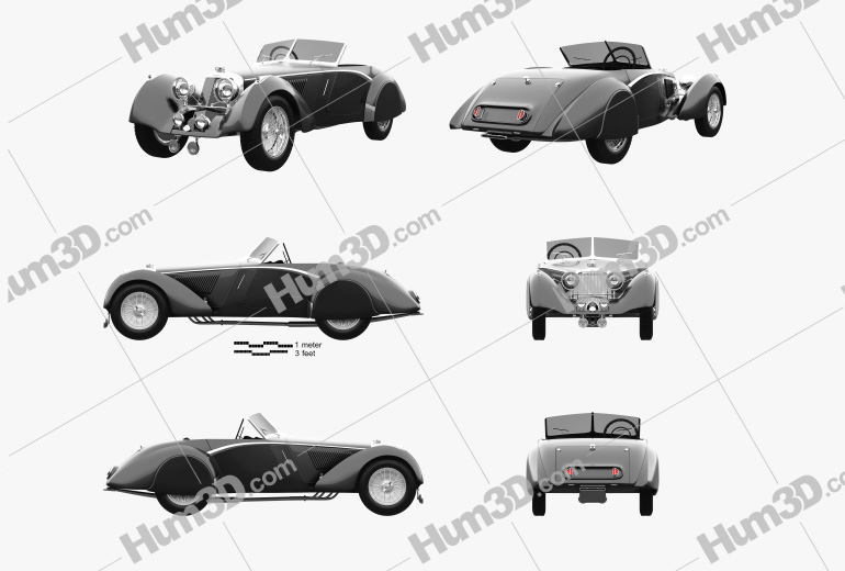 Squire Corsica Roadster 1936 Blueprint Template