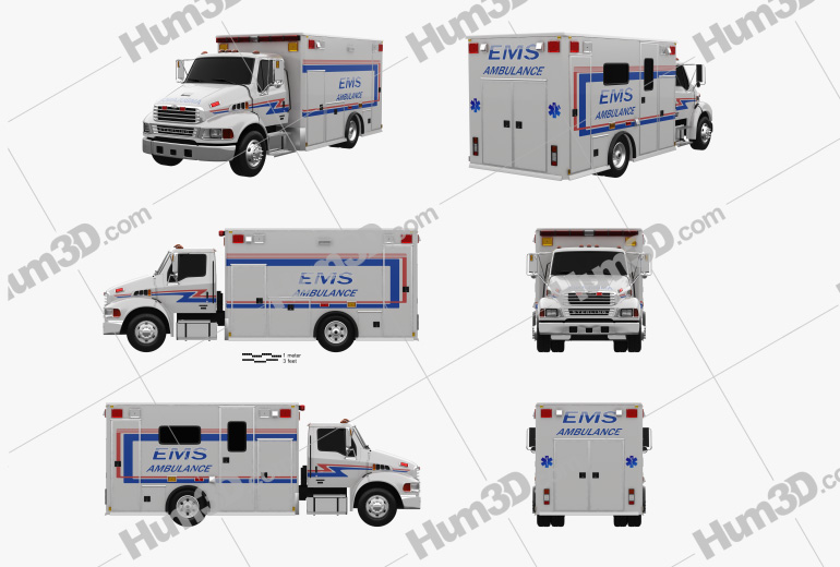 Sterling Acterra Ambulance Truck 2014 Blueprint Template