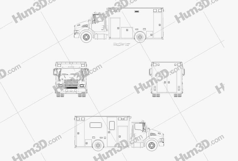 Sterling Acterra Ambulanz Truck 2014 Blueprint