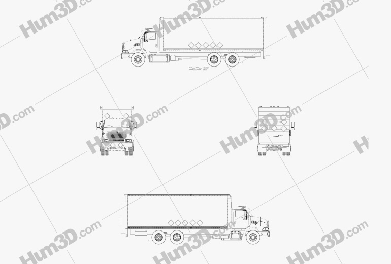 Sterling L9500 Box Truck 2009 Blueprint