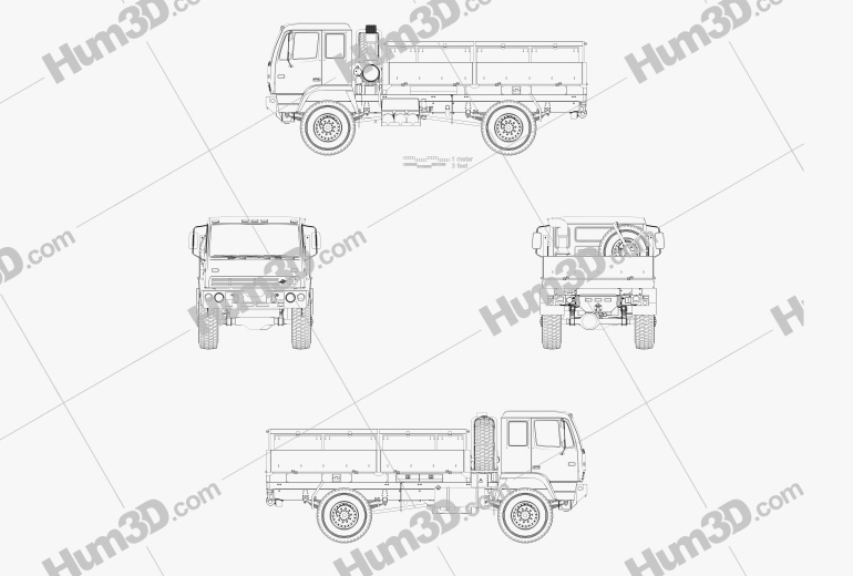 Stewart & Stevenson M1083 MTV Truck 2 eixos 2019 Blueprint