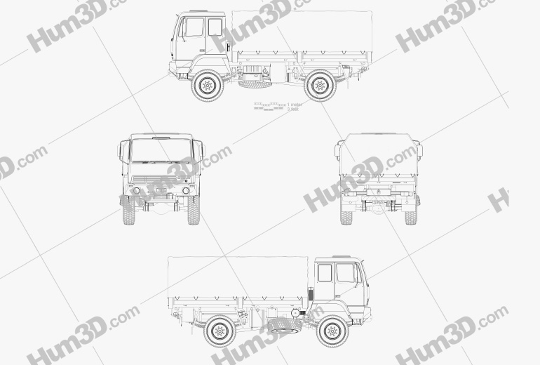 Steyr 12M18 General Utility Truck 1996 Blueprint