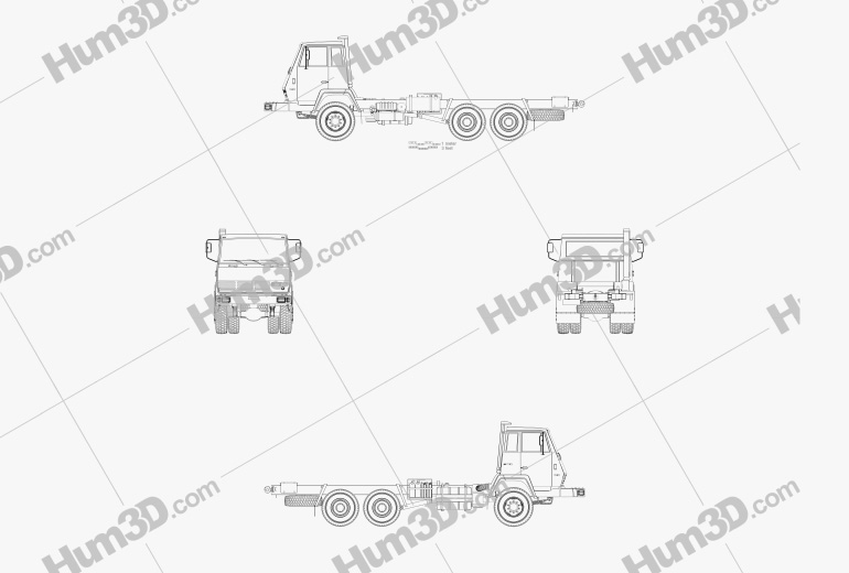 Steyr Plus 91 1491 Chassis Army Truck 1978 Blueprint