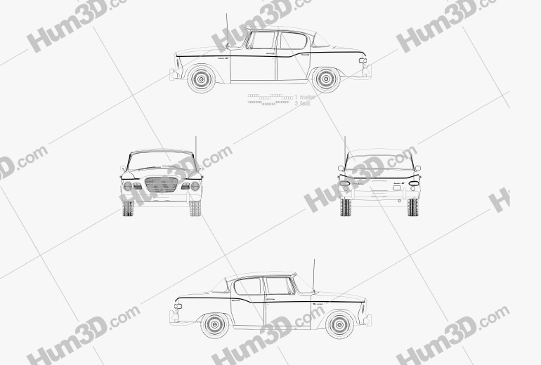 Studebaker Lark sedan 1960 Blueprint