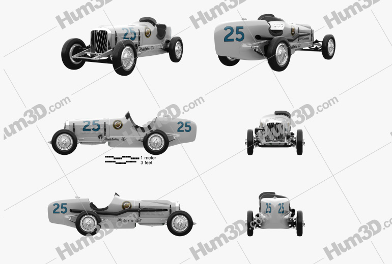 Studebaker Indy 500 1932 Blueprint Template