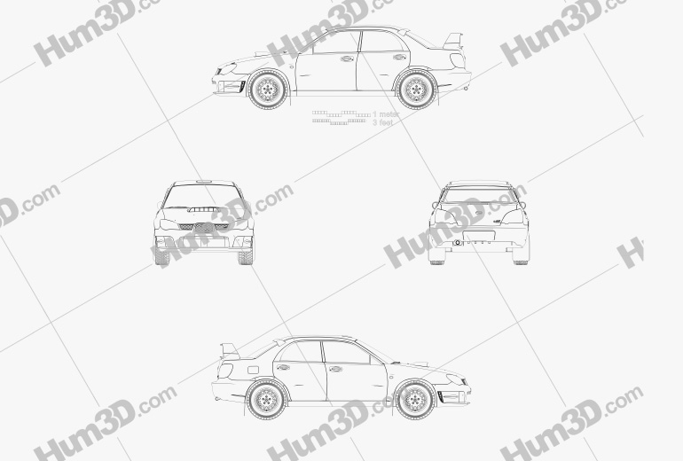 Subaru Impreza WRX STI 2006 設計図