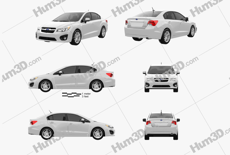 Subaru Impreza 2014 Blueprint Template