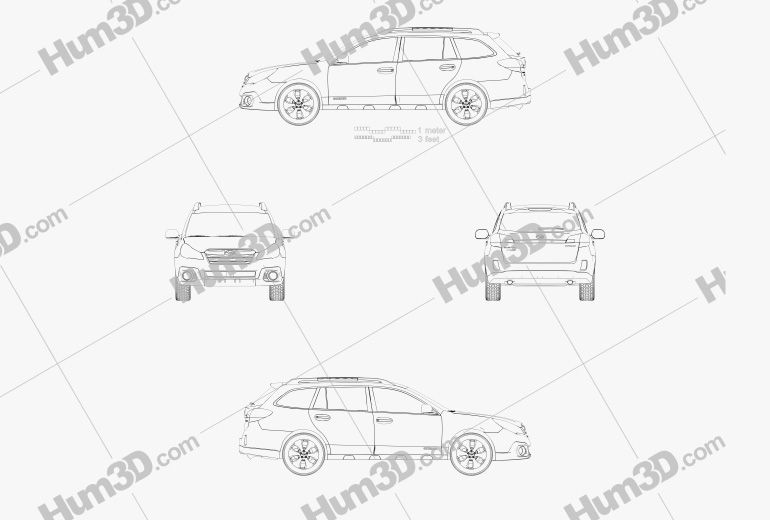 Subaru Outback limited US 2014 Blueprint