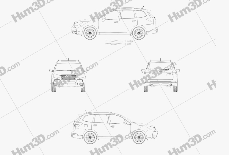 Subaru Forester (US) 2014 Disegno Tecnico