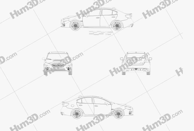 Subaru WRX 2014 Disegno Tecnico