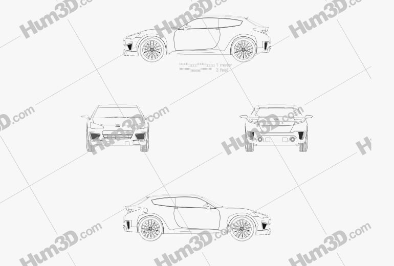 Subaru Cross Sport 2013 Disegno Tecnico
