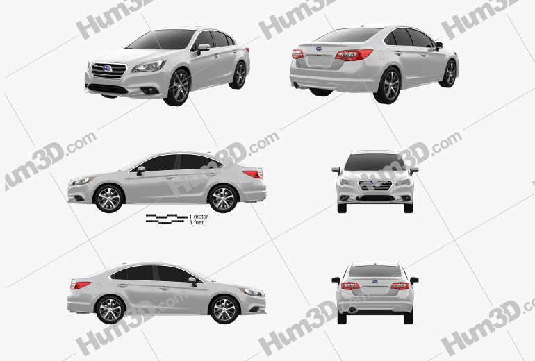 Subaru Legacy 2017 Blueprint Template