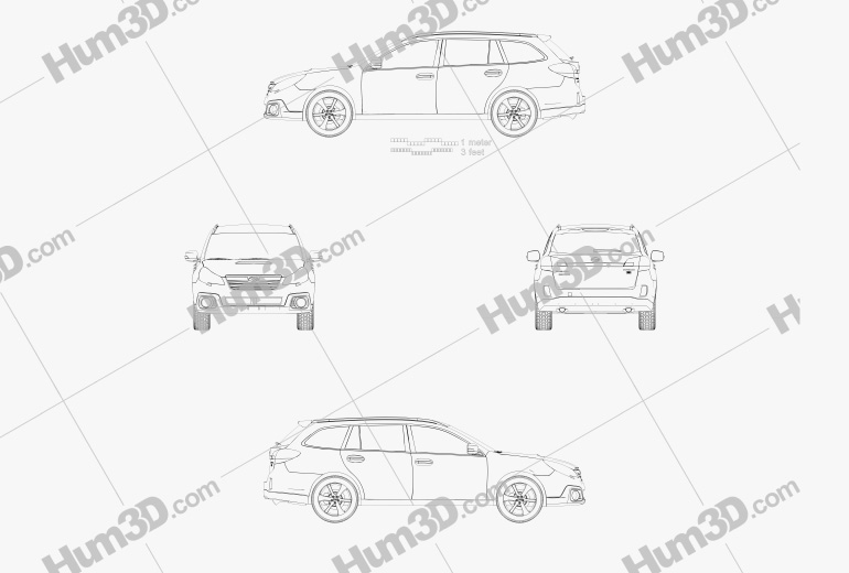Subaru Outback SX 2012 Disegno Tecnico