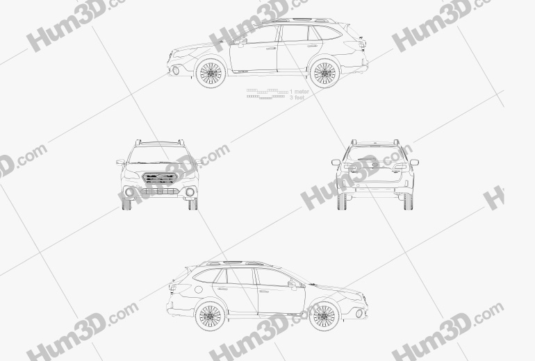 Subaru Outback 2015 Disegno Tecnico