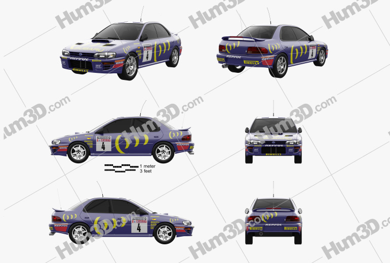 Subaru Impreza WRC (GC) 1996 Blueprint Template