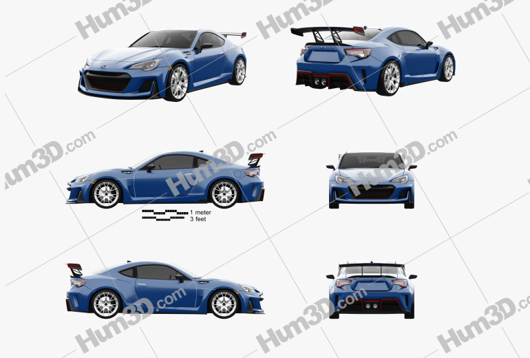 Subaru BRZ STI Performance Concept 2015 Blueprint Template