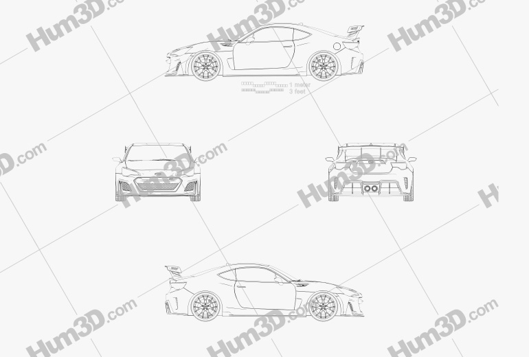 Subaru BRZ STI Performance 概念 2015 ブループリント