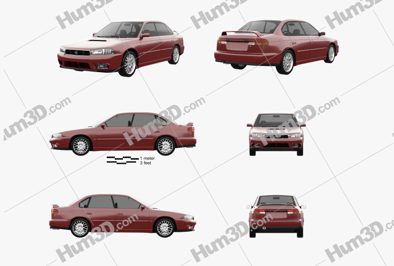Subaru Legacy 1998 Blueprint Template