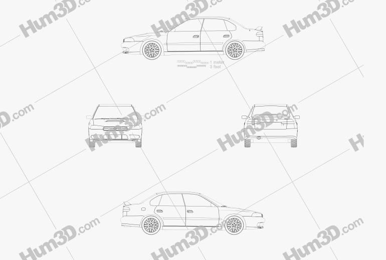 Subaru Legacy 1998 蓝图