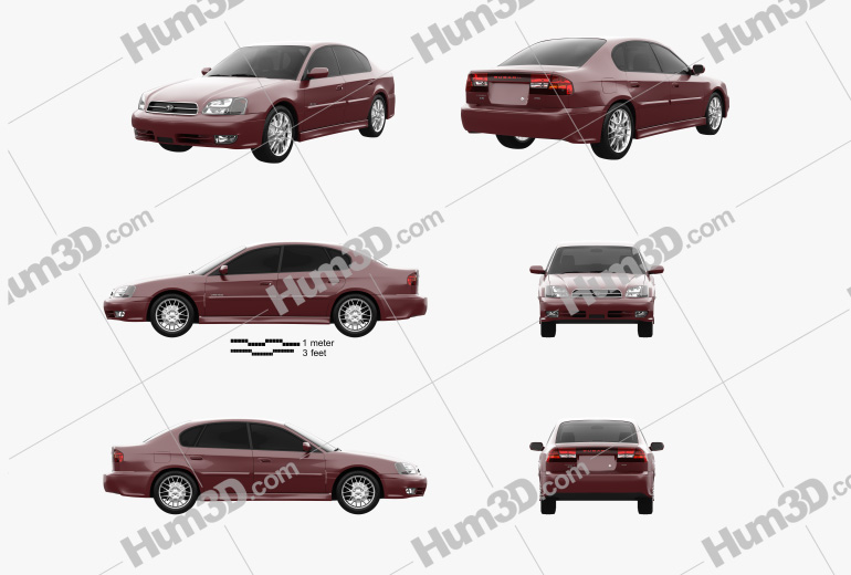 Subaru Legacy 2003 Blueprint Template