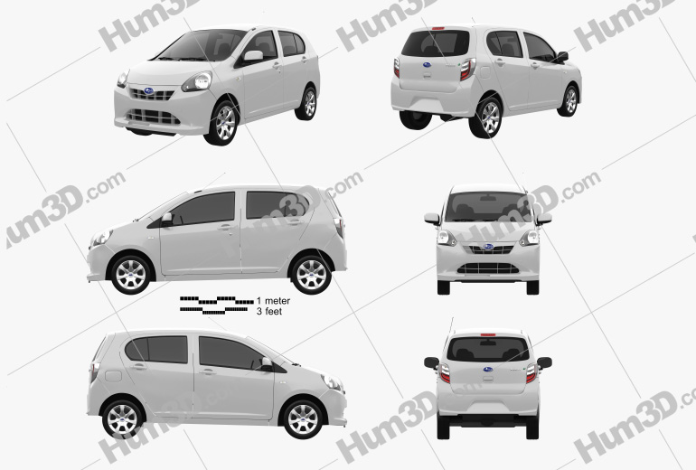 Subaru Pleo Plus 2015 Blueprint Template