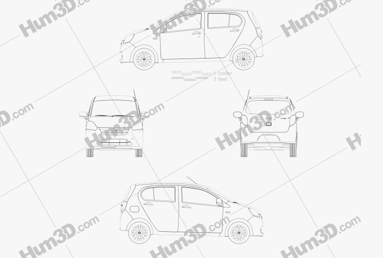 Subaru Pleo Plus 2015 蓝图
