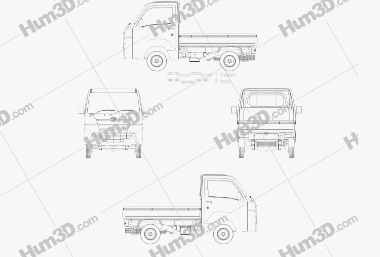 Subaru Sambar Truck 2017 Blueprint