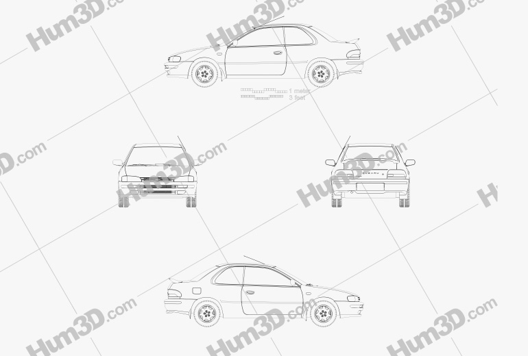 Subaru Impreza Coupe 2001 Blueprint
