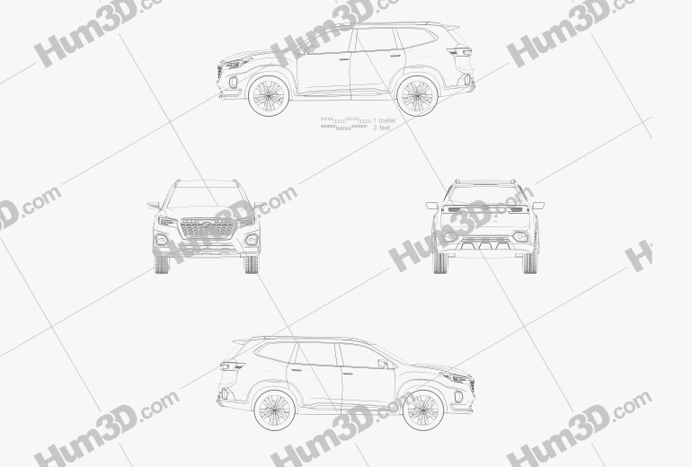 Subaru VIZIV-7 SUV 2017 Креслення
