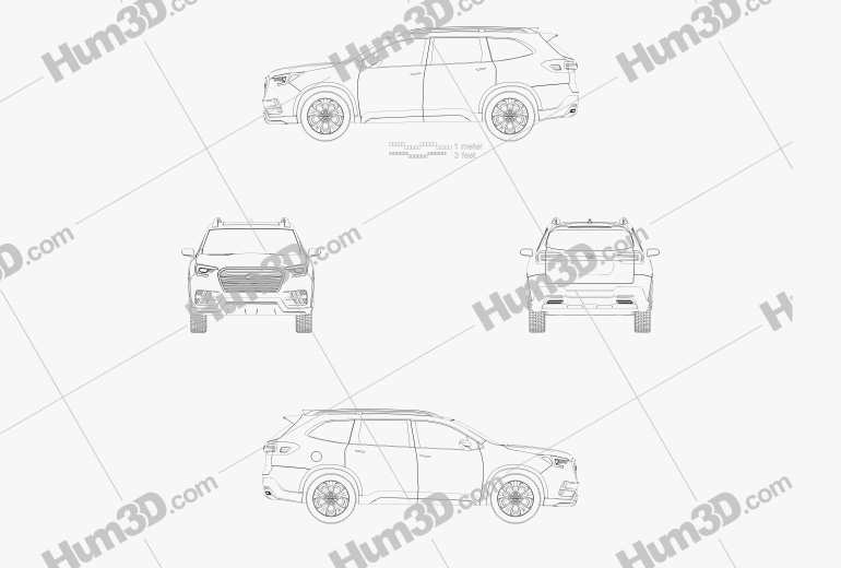 Subaru Ascent SUV 2020 Чертеж