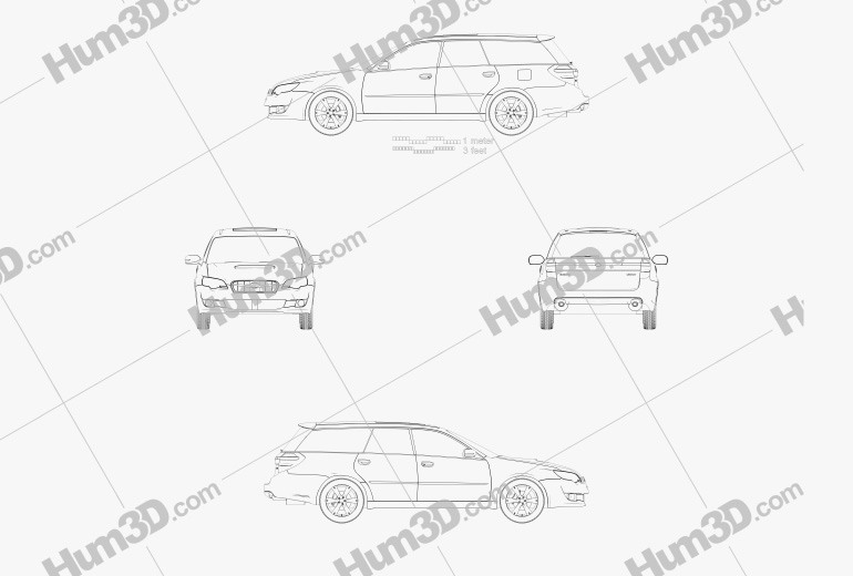 Subaru Legacy Giardinetta 2009 Blueprint