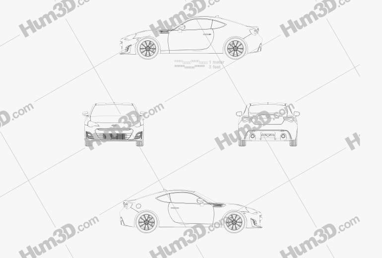 Subaru BRZ (ZC6) 2018 Blueprint