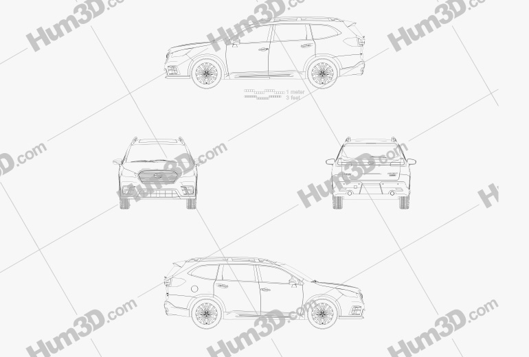 Subaru Ascent Touring 2020 Чертеж