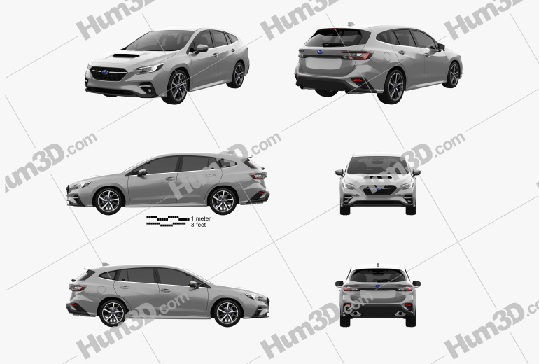 Subaru Levorg 2022 Blueprint Template