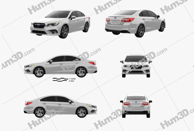 Subaru Legacy 2019 Blueprint Template