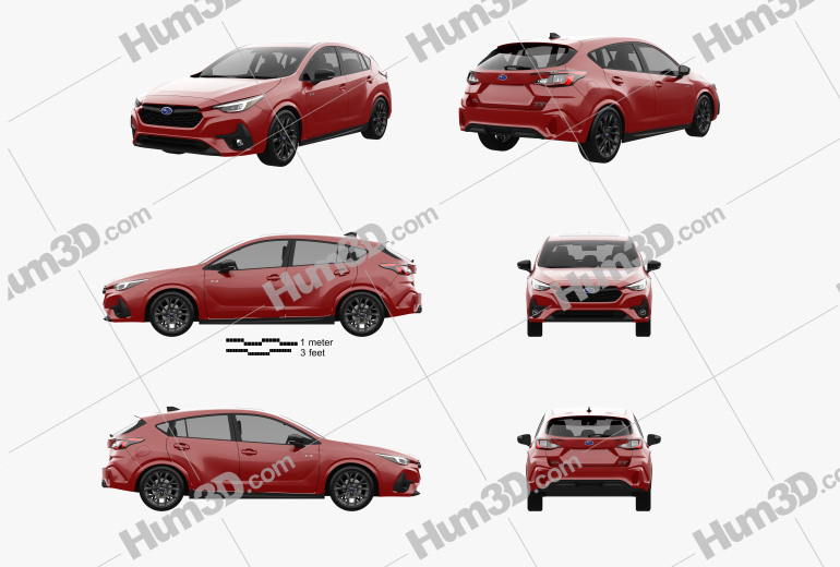 Subaru Impreza RS 2023 Blueprint Template