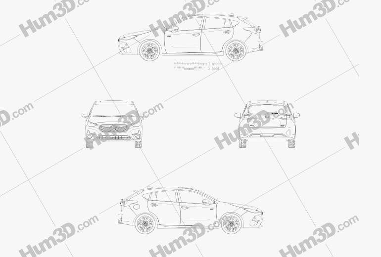 Subaru Impreza RS 2023 도면