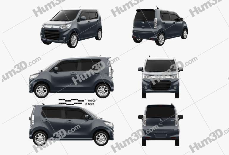 Suzuki Wagon R Stingray T 2014 Blueprint Template