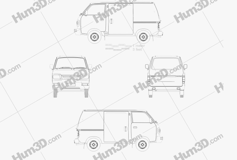 Suzuki Omni Cargo Van 2020 ブループリント