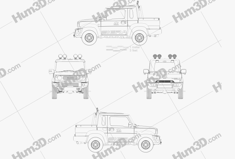 Suzuki Jimny Sierra Pickup 2022 Креслення