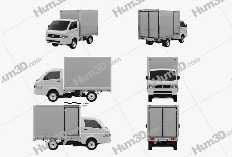 Suzuki Carry Box Truck 2019 Blueprint Template