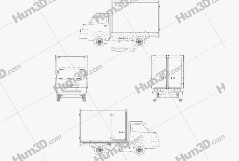 Suzuki Carry Box Truck 2019 Blueprint