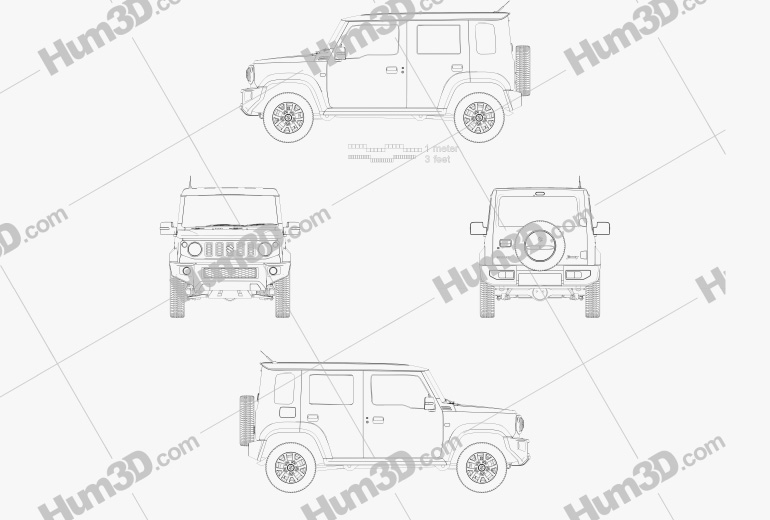 Suzuki Maruti Jimny 5 porte 2019 Blueprint