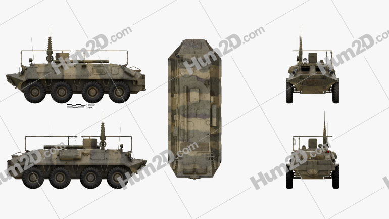 BTR-60PU Blueprint Template